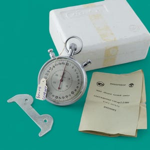 Mint!!! BIG vintage three-button, three-hand stopwatch Slava 5498 20 jewels USSR mechanical Soviet space stopwatch Chronometer
