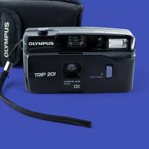 Black Olympus Trip 201 35mm Compact 35mm Film Camera, Battery