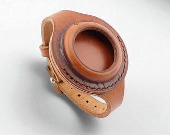 Antique WWI times New brown handmade leather strap Band WRISTBAND For Pocket Watch 38-40 mm WWII