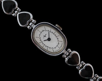 Reloj vintage de principios de Bielorrusia, año 1992, para mujer, Luch 1801.1, 15 joyas, reloj de pulsera mecánico para mujer, pulsera con corazón