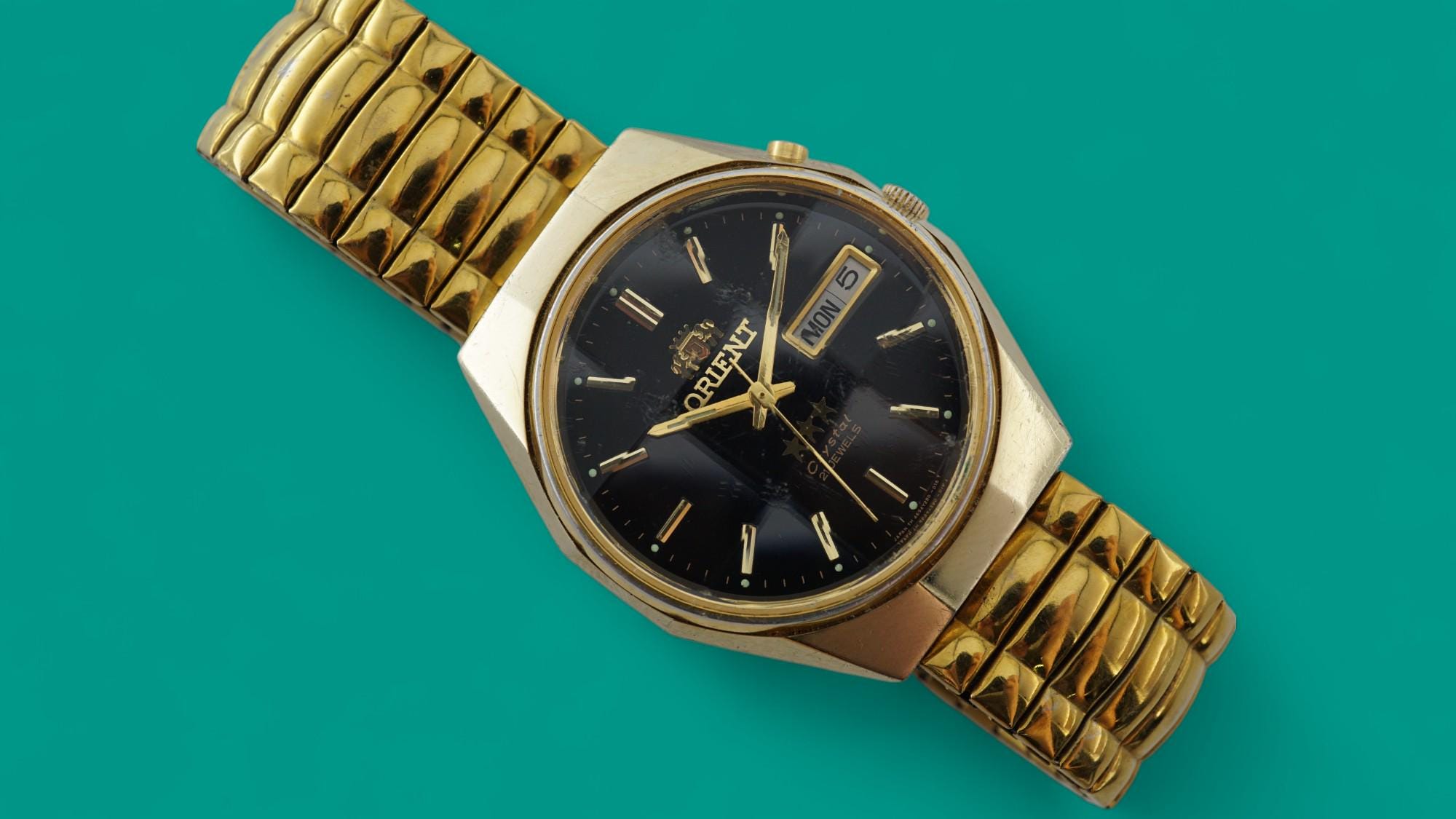 【希少】オリエント　スリースター　em6q co ca Vintage ORIENT 3 STARS Cristal Automatic 21 jewels Japan Men