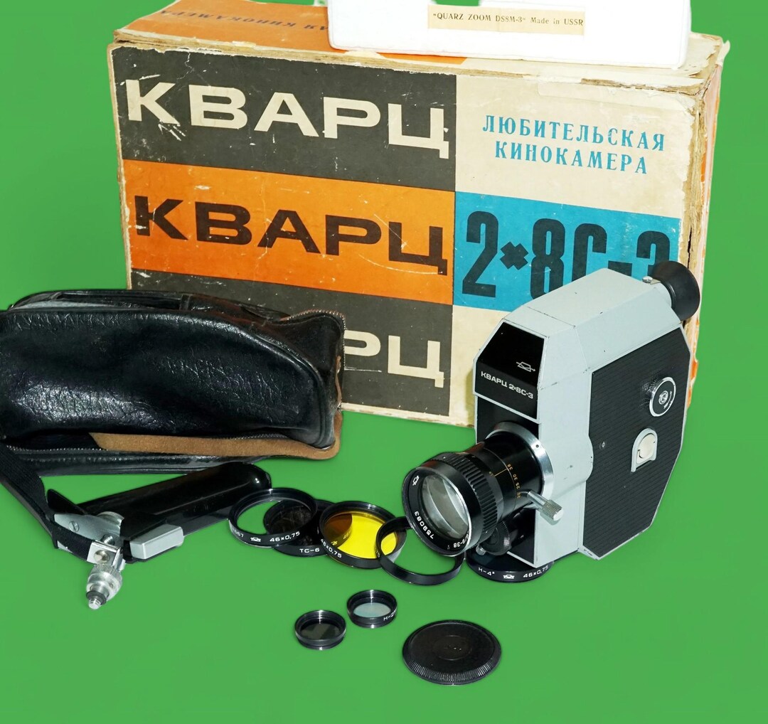 MINT Set Soviet Mechanical Cine Camera Quartz 2x8c-3 Meteor-8m