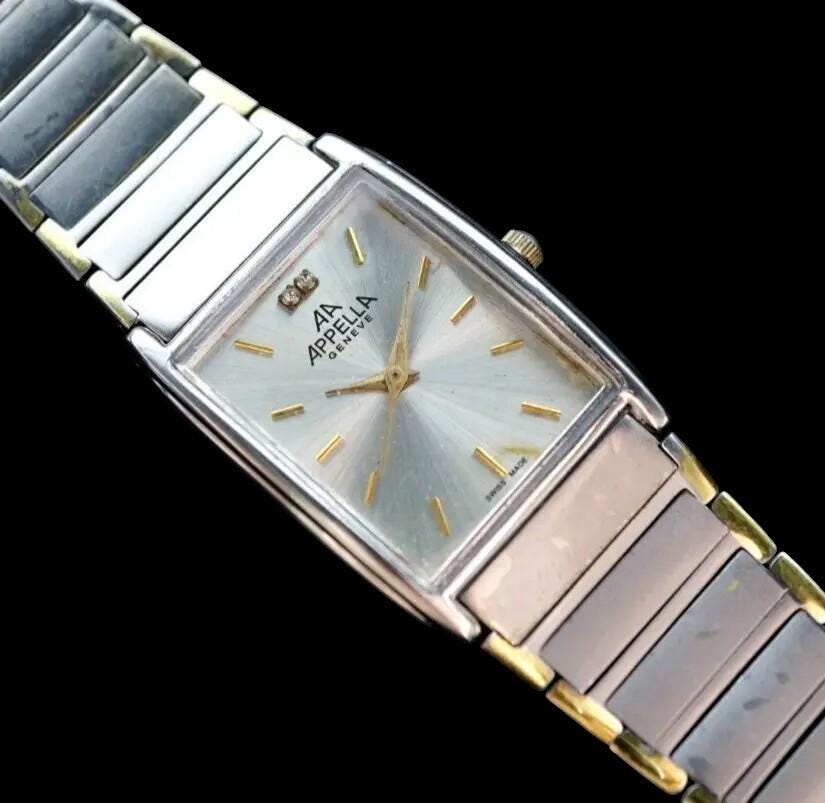 モズニエ　ahpl 中古品 トップウォーター シルバー系 Swiss Men's Quartz Wristwatch APPELLA Genève Swiss Made 1943 - Etsy