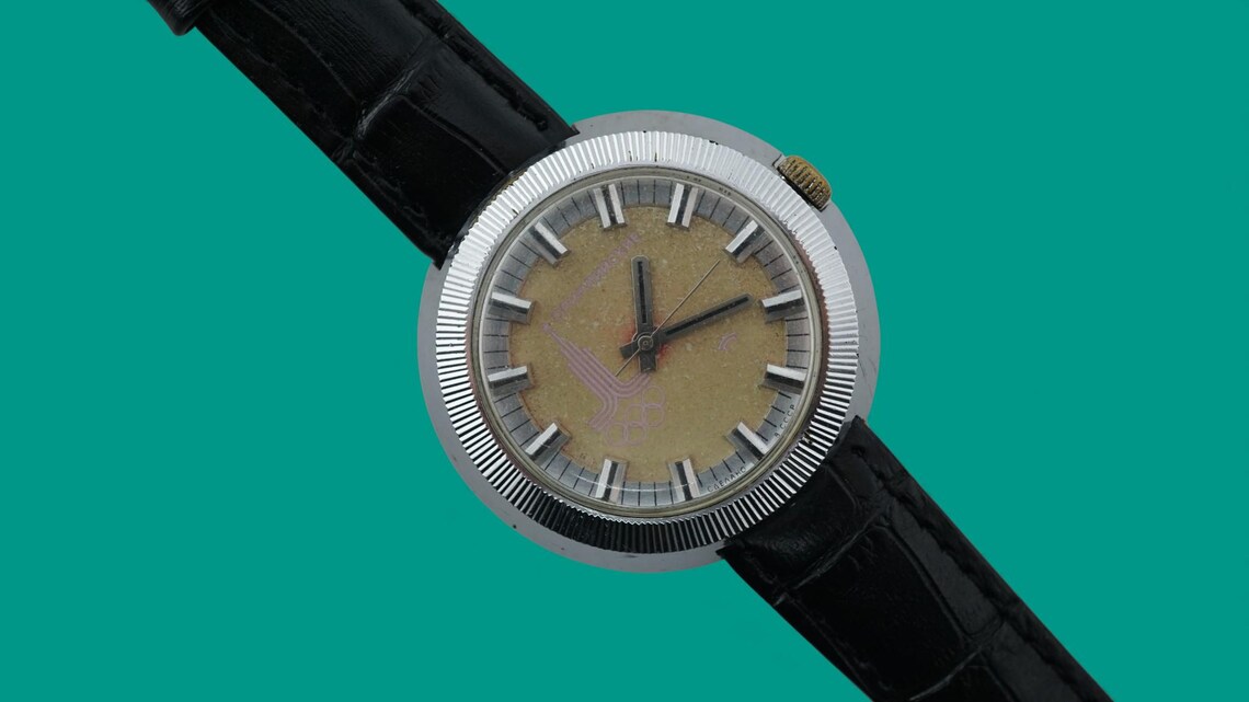 Vintage men's watch Raketa Cheburashka Olympic 1980 19 jewels cal.2609HA mechanical soviet wristwatch ussr, foto 1 di 5