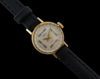 montre de cocktail vintage pour petites dames Chaika cal.1601A 17 bijoux, montre-bracelet mécanique soviétique pour femmes, plaque d'or