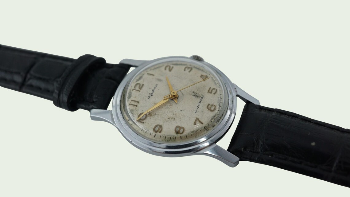Vintage early wristwatch unisex POLJOT 16j dress watch USSR mechanical wristwatch, photo 4 sur 5
