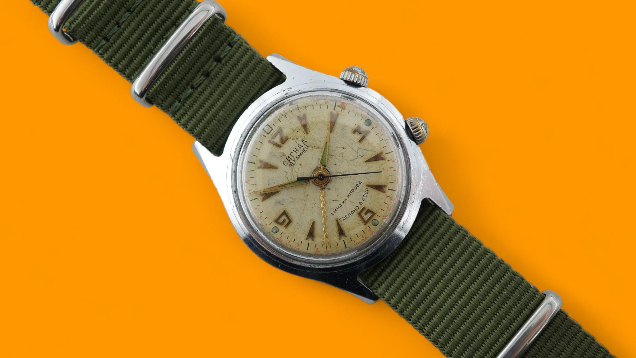 Vintage Military POLJOT SIGNAL Mechanical Vibro Alarm Watch 2612