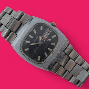 Vintage USSR soviet watch SLAVA TANK 2427 Automatic date/day indicator 27 jewels
