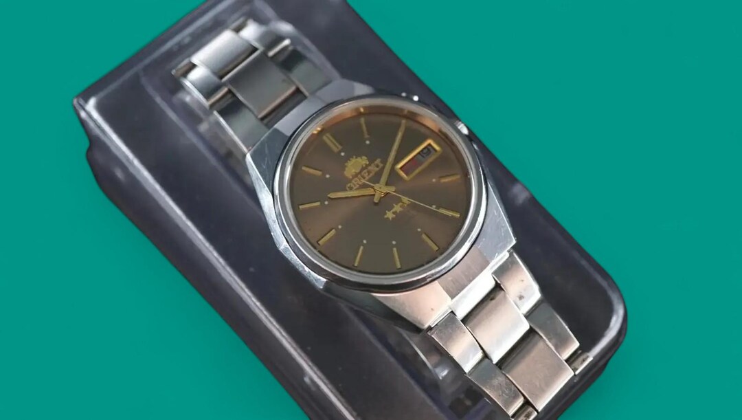 Vintage Automatic Japan St. Steel Watch ORIENT 3 Star 21j