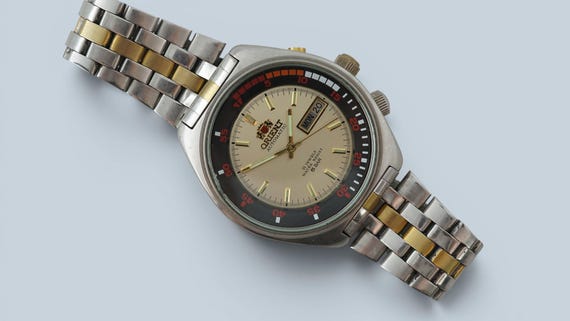 Vintage diver watch ORIENT SK Sea King automatic mechanical wristwatch, all steel case