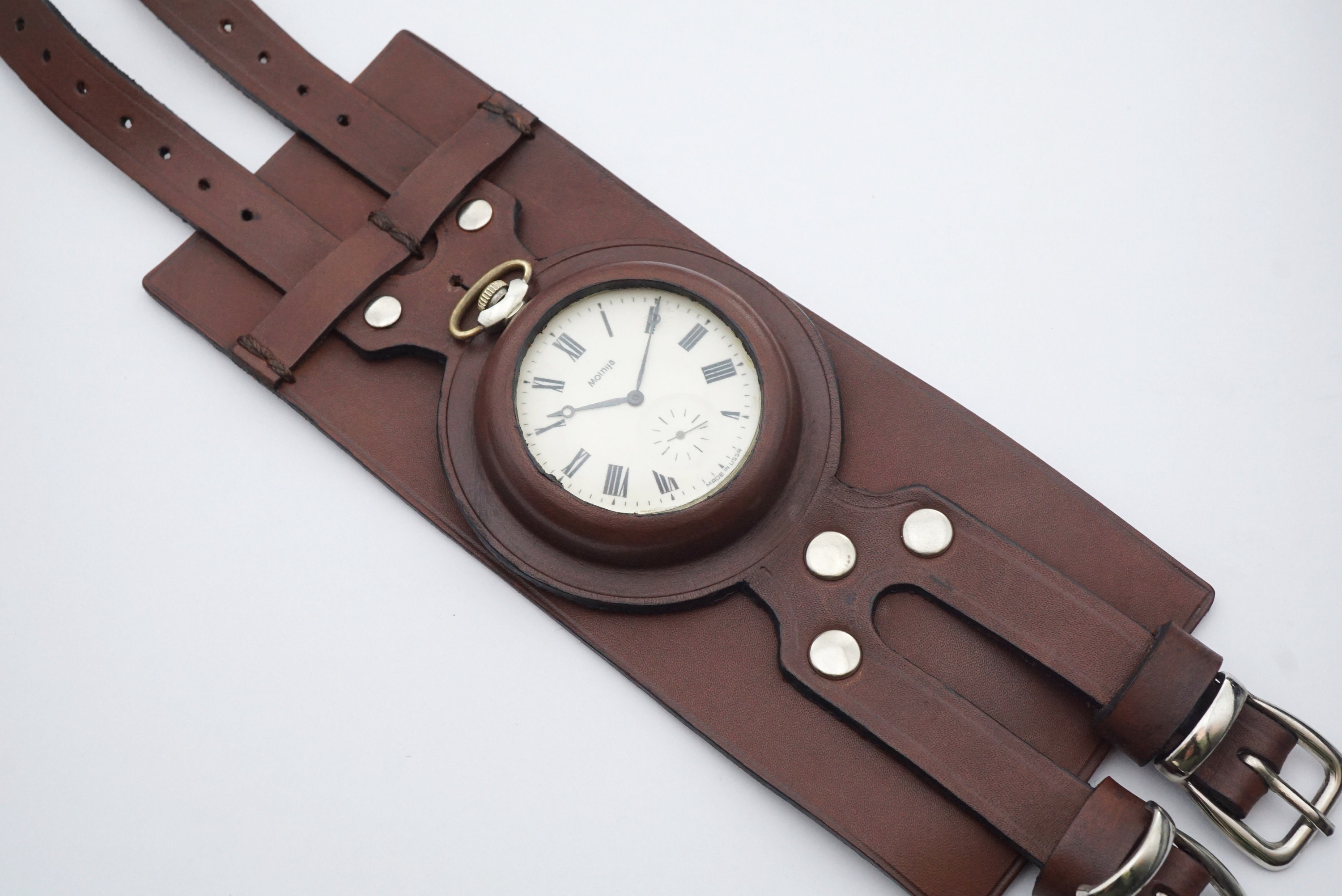 Wristband Color Brown Biker WW1 Times NEW Leather Strap BAND WRISTBAND