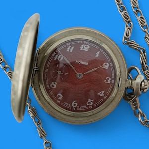 Vintage Soviet RARE MOLNIJA Cal.3602 Pocket Watch Firebird