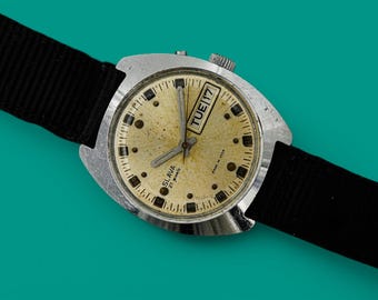 Vintage automatic watch Slava S2416 26 jewels mechanical wristwatch SF
