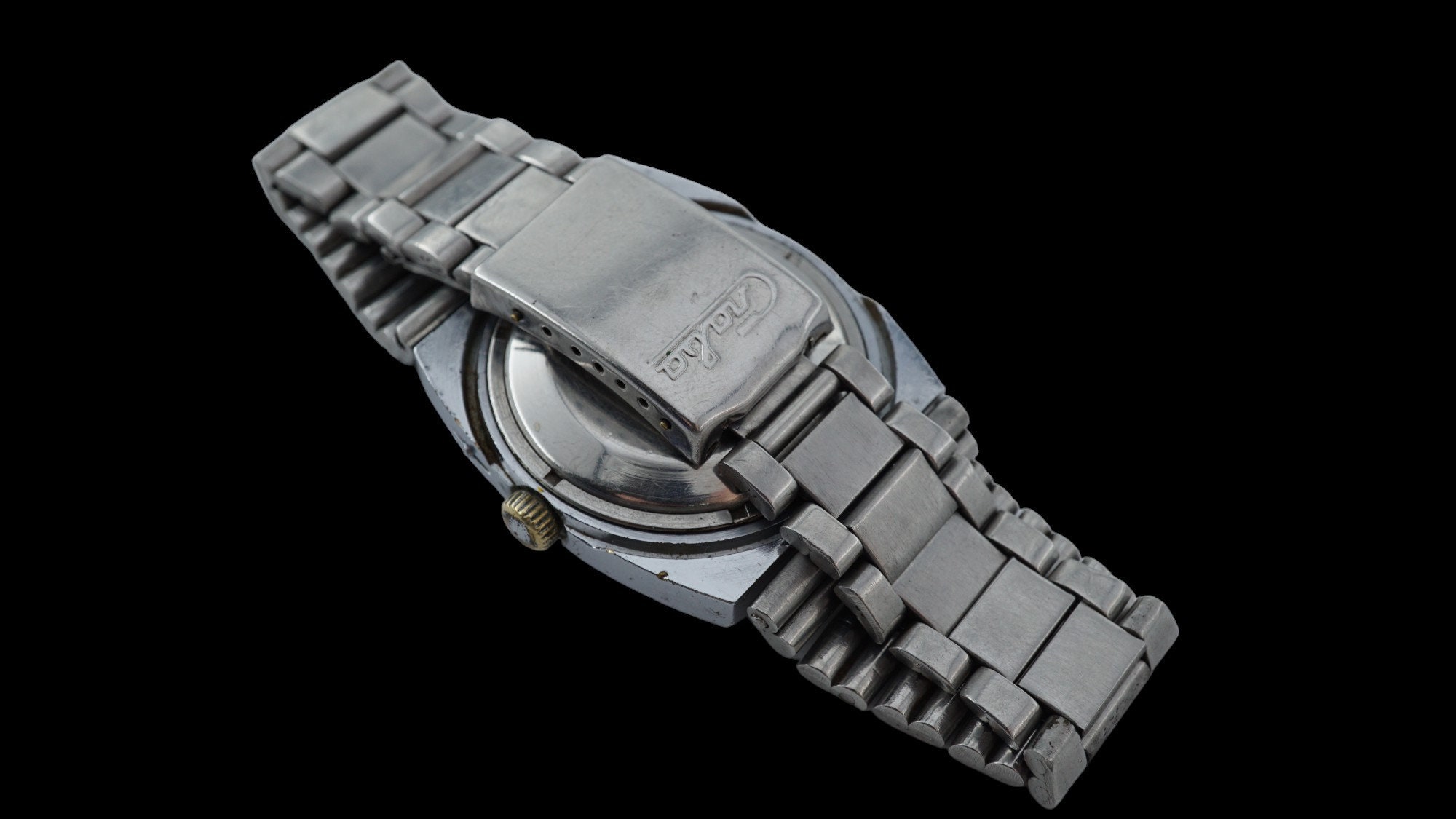 Montre Vintage Slava Belle URSS Années 70 - Automatique 27 Rubis - Boîtier Argenté, Cadran Bleu, Bracelet NATO