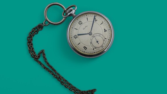 Vintage SELTENE sowjetische mechanische Taschenuhr ZIM CHK 15