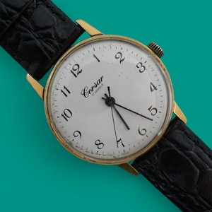 Orologio da uomo vintage in oro Raketa Corsar 2609.HA URSS 19 rubini orologio da polso meccanico sovietico, cassa placcata in oro AU10