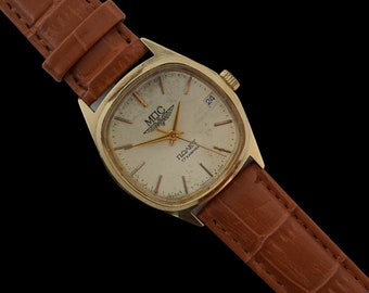 Vintage soviet men's wristwatch POLJOT MPS From the USSR Ministry of Railways, 17 jewels mechanical dress watch