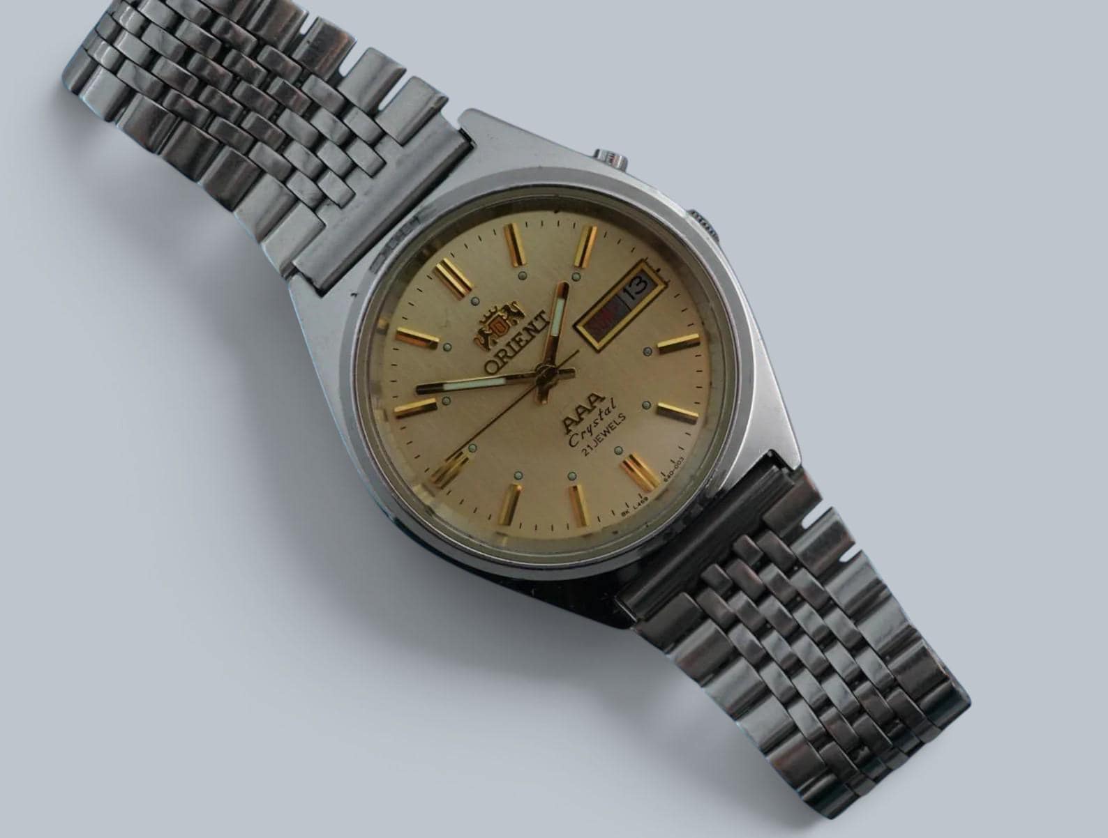Vintage Automatic Japan Watch ORIENT Crystal 3 Star 21 Jewels