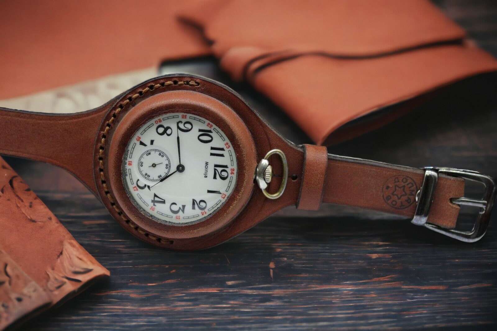 Craft Handmade WW1 Times New Brown Leather STRAP Band