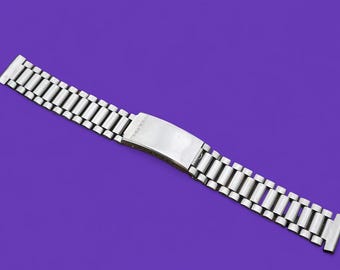 Stainless steel vintage watch bracelet Monarch 18 mm lugs, length max 171 mm