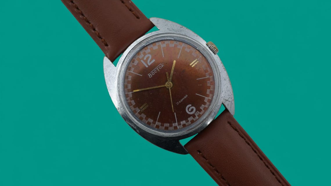 Vintage soviet watch Vostok 18j cal.2214 USSR men's Wostok mechanical wristwatch, foto 2 di 5