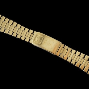 Soviet yellow vintage ussr stainless steel watch bracelet 18 mm lugs, length 163 mm