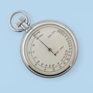 Raro cronometro sovietico vintage AGAT 6 secondi sul quadrante Orologio URSS Cronografo