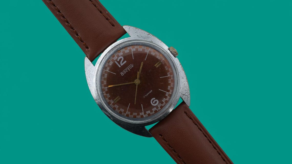 Vintage soviet watch Vostok 18j cal.2214 USSR men's Wostok mechanical wristwatch, foto 4 di 5