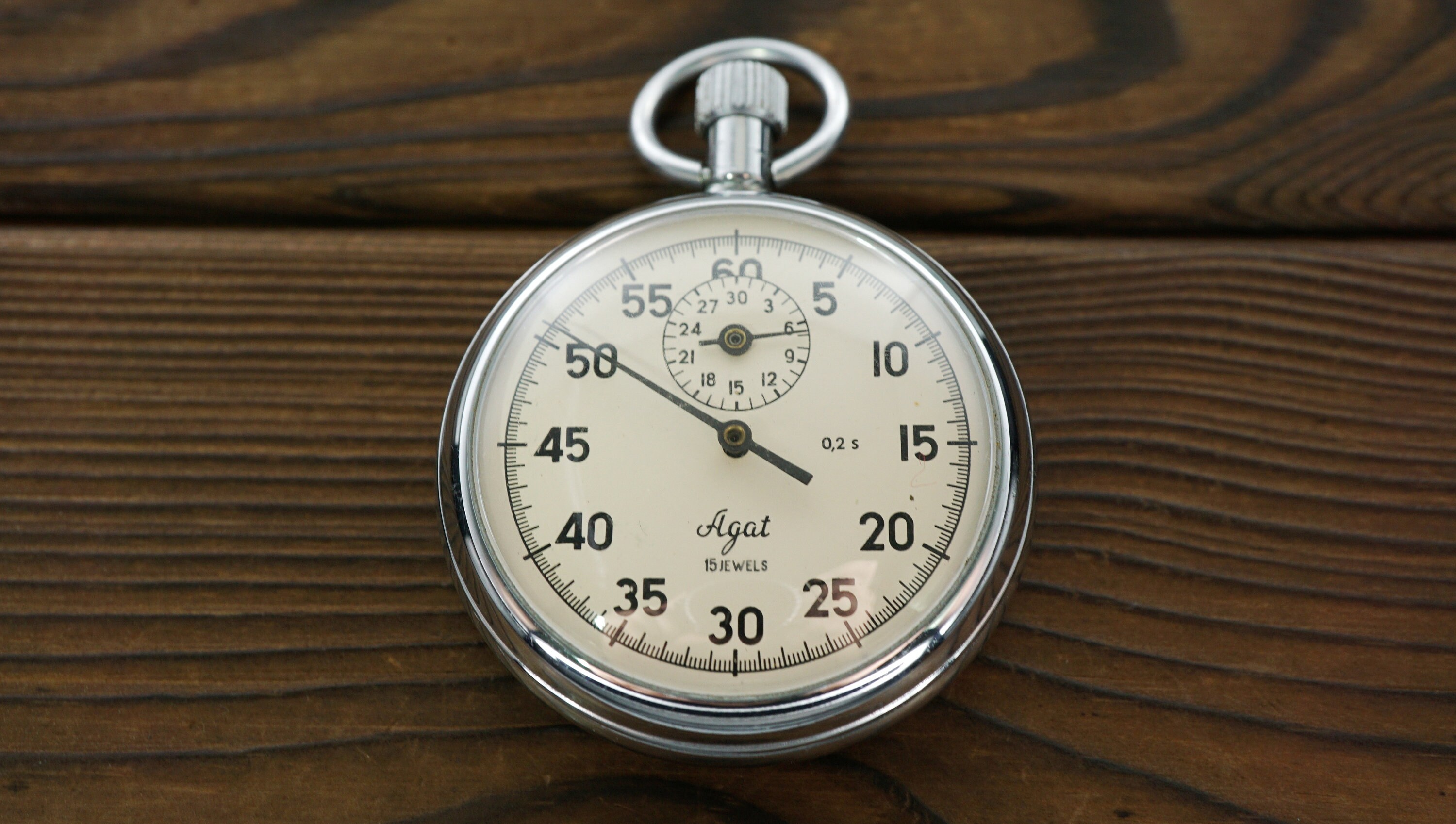 Vintage AGAT 15 Jewels 50 Mm Soviet Mechanical Stopwatch One 