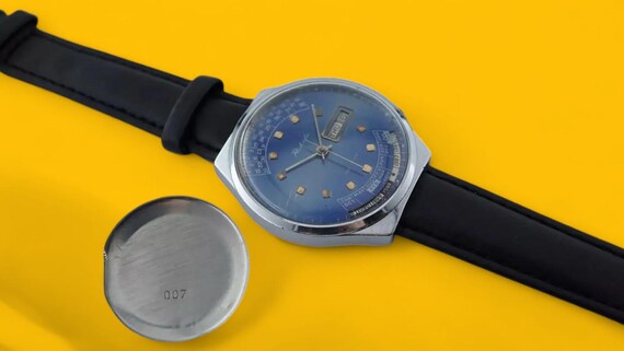 VTG watch Raketa cal.2628H college blue dial USSR men's 19j mechanical #007