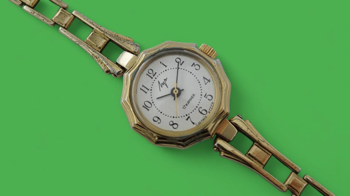 Vintage ladies cocktail watch Luch 1809 beautiful bracelet soviet mechanical women's wristwatch USSR, foto 1 di 5