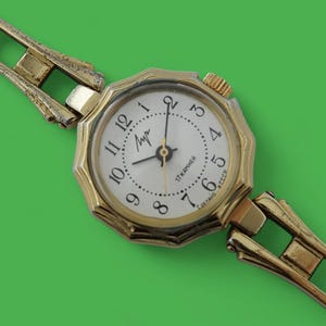Vintage ladies cocktail watch Luch 1809 beautiful bracelet soviet mechanical women's wristwatch USSR