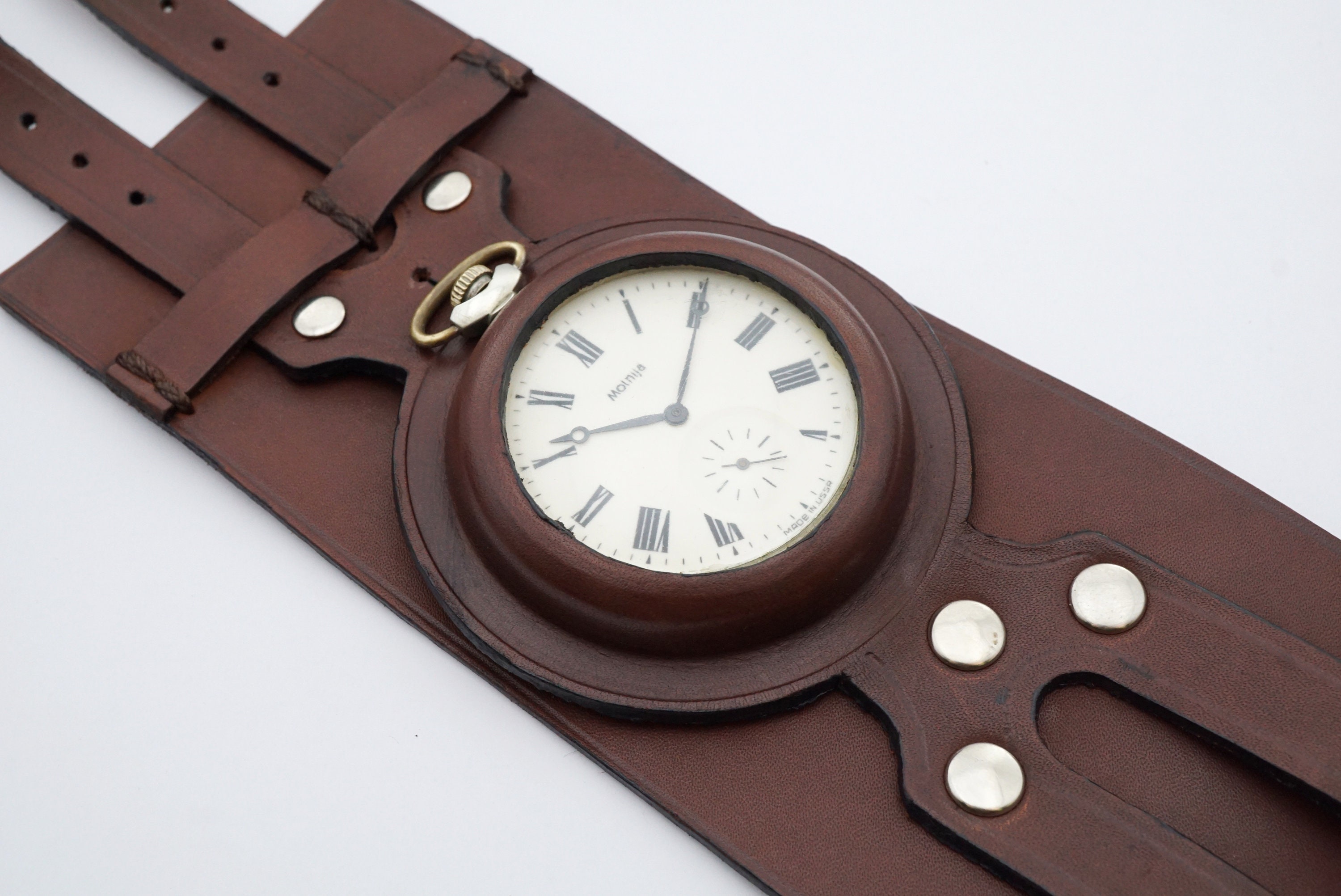 Wristband Color Brown Biker WW1 Times NEW Leather Strap BAND WRISTBAND