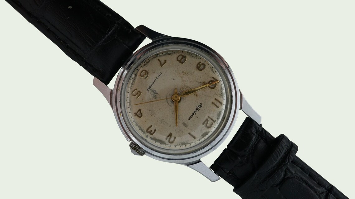 Vintage early wristwatch unisex POLJOT 16j dress watch USSR mechanical wristwatch, photo 3 sur 5