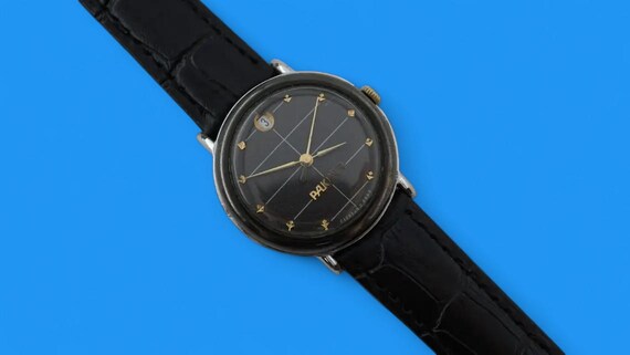 ヴィンテージ ブラック メンズ腕時計 Raketa 2614.H ソ連 19石 機械式