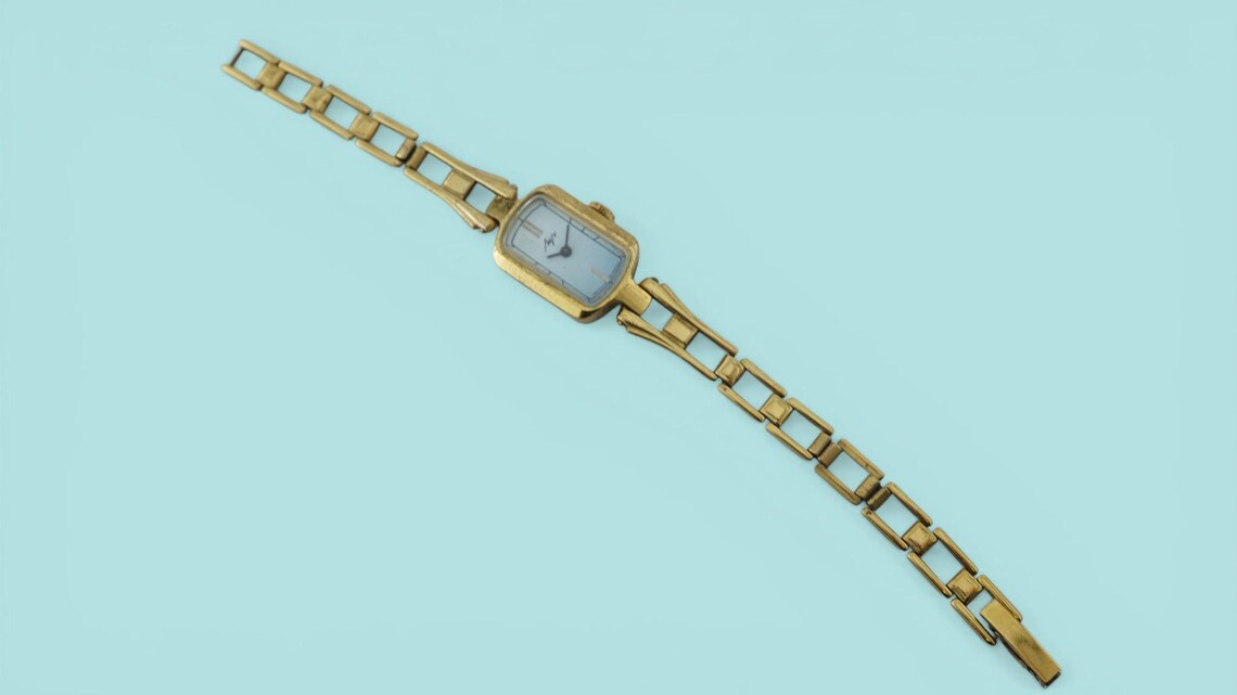 Vintage ladies watch Luch cal.1801.1.K1 17 jewels, soviet mechanical women's wristwatch bracelet USSR, unique gift, foto 2 di 5