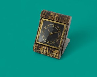 1950年代頃のドイツのヴィンテージ旅行用目覚まし時計、キエンツレ社製