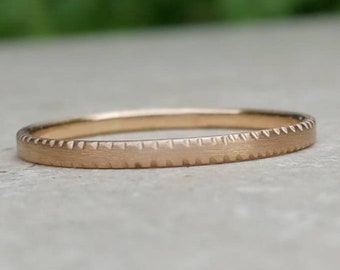Uyuni, 18K gold, 2mm, ribbon wedding band, thin ring, simple minimalist style stackable wedding band.