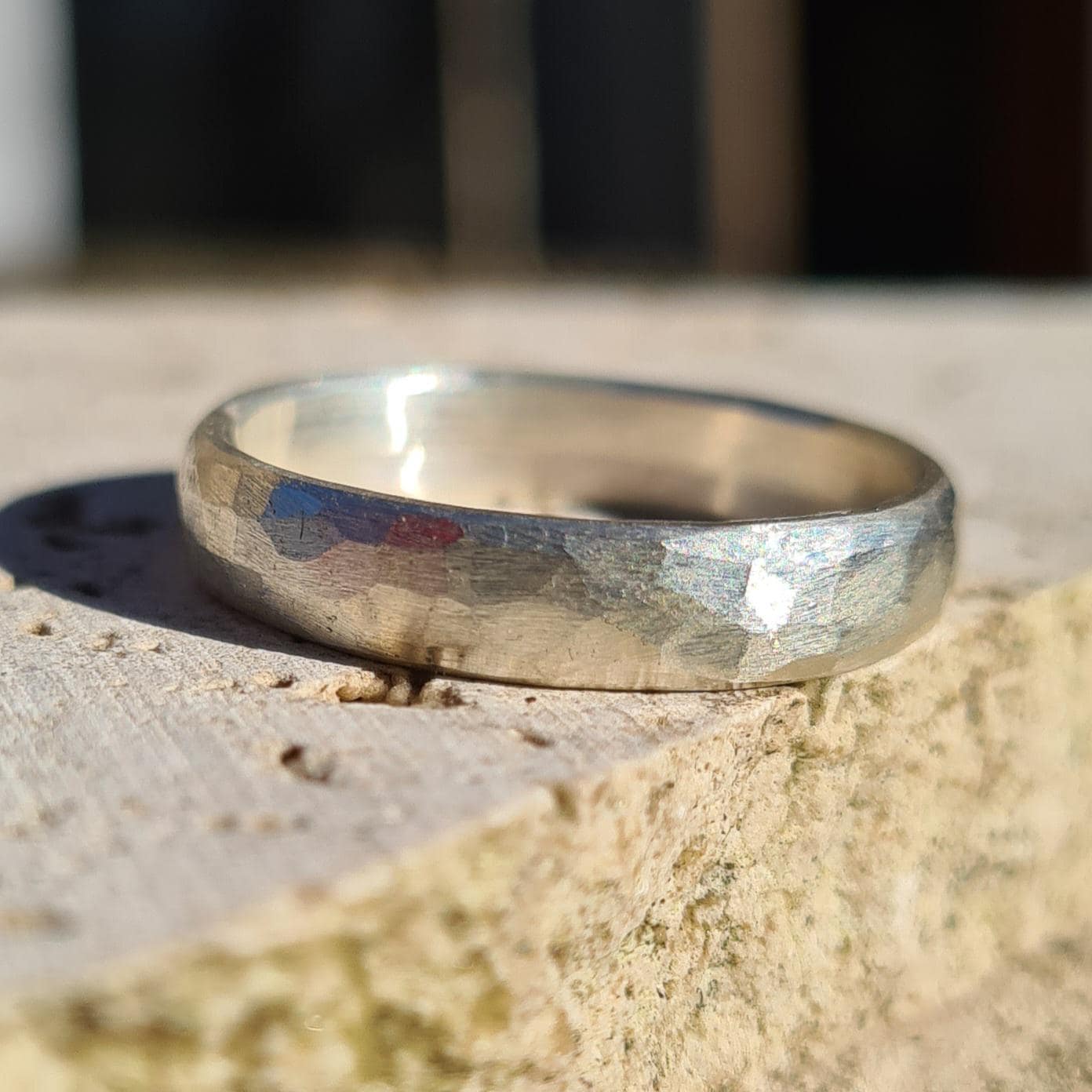 925 Silver Wedding Band, Filed Motifs. - Etsy