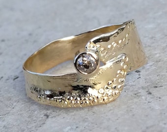 A ENVOYER, bague en or jaune 18 K avec un diamant, bague de fiançailles pour femme.