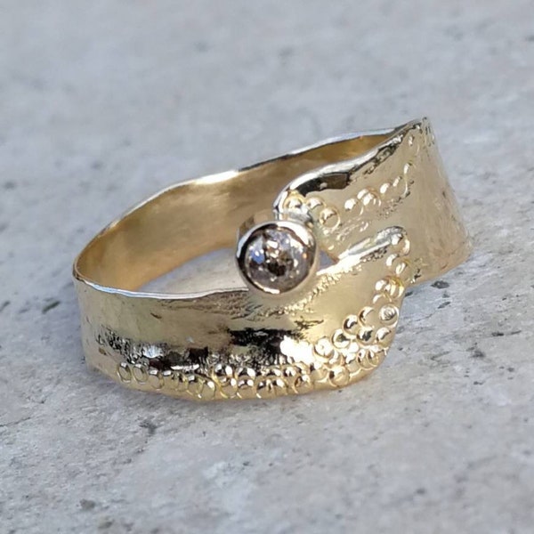 A ENVOYER, bague en or jaune 18 K avec un diamant, bague de fiançailles pour femme.