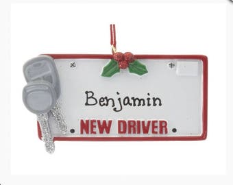 New Driver License Plate Ornament