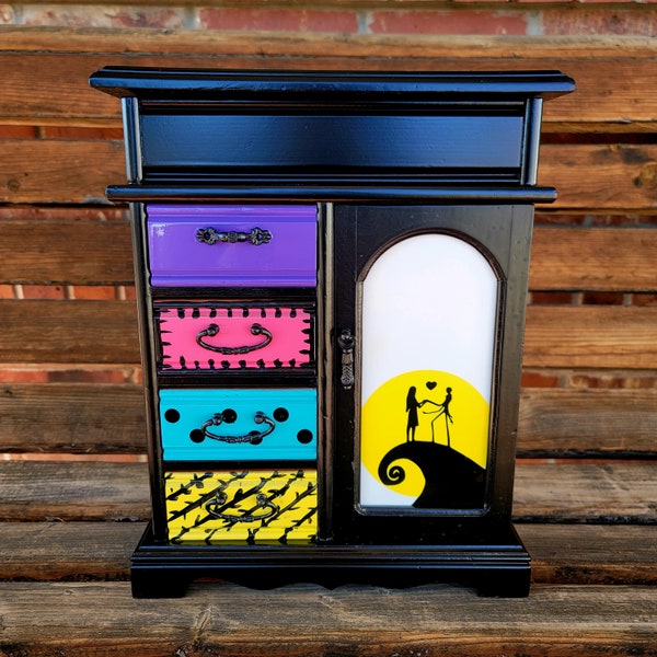 Nightmare Before Christmas Jewelry Box - Jack Skellington Jewelry Box - Sally Skellington Jewelry Box - Jack and Sally