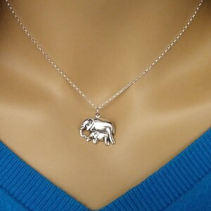 Mama elephant necklace, mothers day gift, mommy necklace, gift for women wife friend sister, baby shower gift for new moms