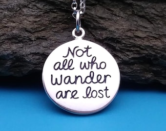 Traveler Necklace, Not All Who Wander Are Lost Pendant, Adventure Awaits, Graduation Gifts, Birthday Gifts, for men women