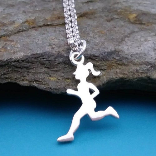 Runners Necklace Sterling Silver Runner Necklace Running Etsy Australia