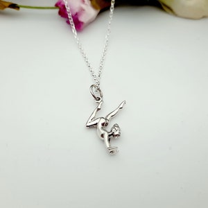 Gymnastics Necklace or Gymnast Charm Gymnastics Jewelry for Girls, Sterling Silver Gymnastic Pendant, Dance Recital gifts S1505 image 6