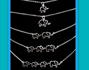 Mama and Baby Elephant Necklace, Elephant Jewelry, New Mom and Baby Necklace, Mothers Day Gift, Mother Necklace, Christmas Gifts