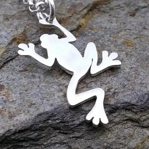 Sterling Silver Frog Charm - Flat 23x14mm