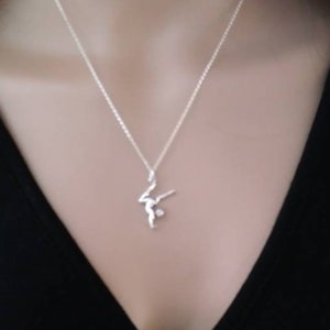 Gymnastics Necklace or Gymnast Charm Gymnastics Jewelry for Girls, Sterling Silver Gymnastic Pendant, Dance Recital gifts S1505 image 7